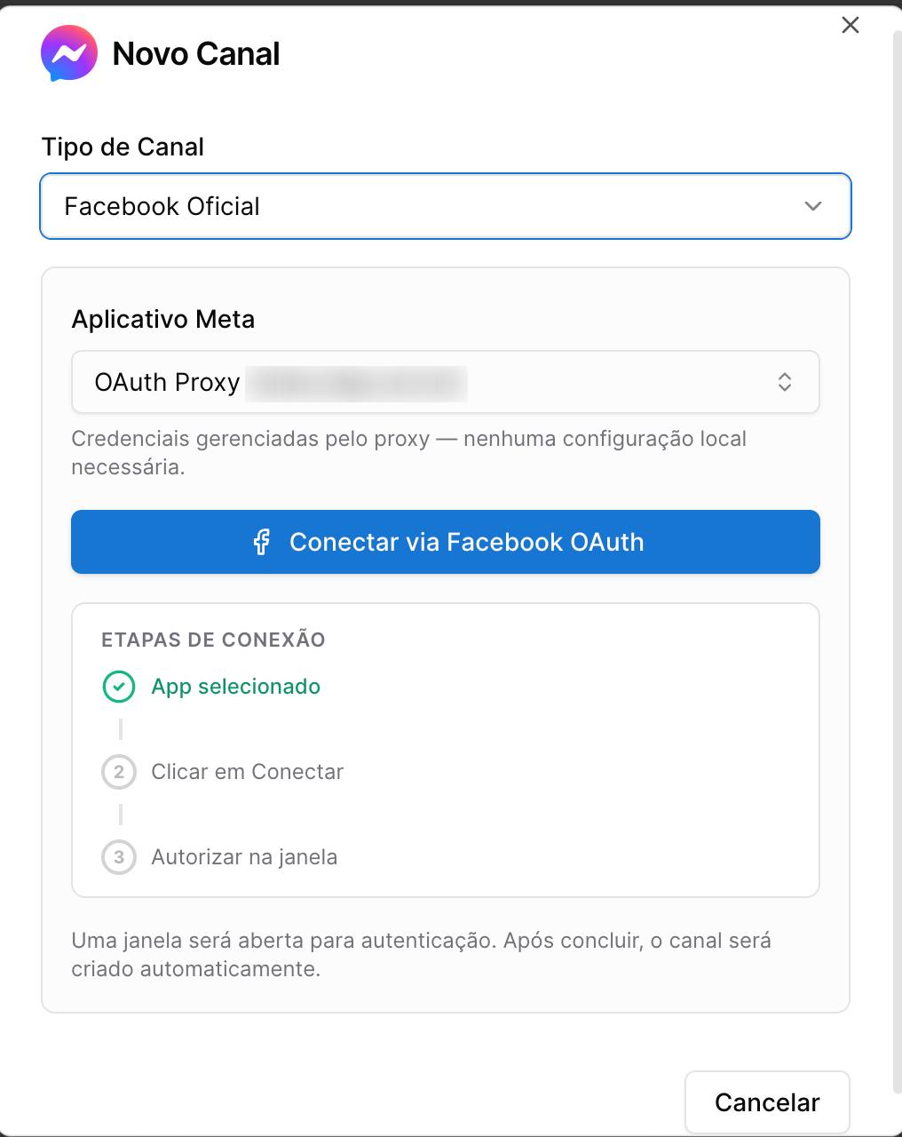 Central | RE9SYS - conectar canal facebook messenger